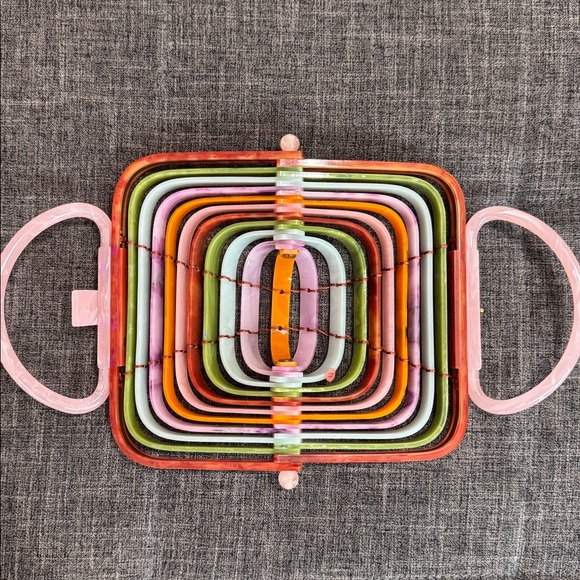 Vintage Inspired Retro Multi-Color Lucite Box Handbag - Picture 5 of 11